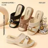 Muy Elegantes~ Zapatos de Madre de Suela Gruesa de Verano, Pantuflas de Exterior para Mujer, Antideslizantes, Suela Suave, Transpirables, Cómodos para Personas Mayores