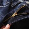 Marca Ropa para Hombre Otoño e Invierno Grueso Jeans Casuales para Hombre Pantalones Largos Rectos Ajustados para Hombres Jóvenes 10713 Engrosado