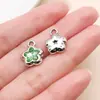 Colgante de estrella de cinco puntas redondeada con flor de ciruelo K blanca tachonada de diamantes, aleación de zinc, piezas de decoración para joyería DIY, cadena de teléfono