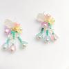 Pendientes de diseño original campanillas de viento soñadoras pendientes de botón de flor pendientes de flor de camelia clip para oreja de aguja de plata sin perforación moda