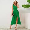 Ropa Europea y Americana Shein Amazon Transfronteriza 2025 Verano Exportación Vestido Elegante Asimétrico con Tirantes de Lazo