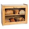 Caja de Pan de Bambú Caja de Pan de Bambú con Ventana Frontal Transparente Estilo Granja Estante para Pan