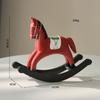 Caballo mecedor de madera creativo pintado, pequeños adornos de escritorio, decoración para sala de estar, estudio, oficina, modelo de mueble para vino