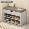 Banqueta para zapatos en la entrada, se puede sentar en ella, zapatero de entrada integrado y taburete, zapatero de almacenamiento para la entrada con tapa abatible, taburete para cambiarse los zapatos del hogar nuevo