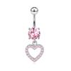 Série Rosa Transfronteiriça Unhas do Umbigo Flash Atacado Novo Borboleta Personalizado Coração de Pêssego Zircônia Pingente de Umbigo Piercing Joia