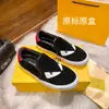 Sapatos Casuais Slip-On Marca F Transfronteiriços Monstrinho Estilo Casal Couro Genuíno Solado Macio Color-Blocking Versátil Tendência Tênis Preguiçosos