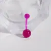 Anéis de Umbigo que Brilham no Escuro em Estoque, Anéis de Umbigo UV, Joias de Piercing Modernas com Haste Flexível Multicor, Venda Direta do Fabricante, Transfronteiriço Europeu e Americano