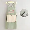 Delantal Fresco y Sencillo de Algodón y Lino para Cocina, Uso Doméstico, Diseño de Dibujos Animados, Unisex, Adecuado para Catering y Trabajo, con Texto Impreso