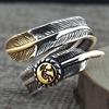 Gao Qiao wulang anillo de pluma goro's Indio plata 925 apertura anillo de plata tailandesa para hombres y mujeres parejas para anillo marea