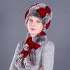 Sombrero Bufanda de Piel de Conejo Rex Sombrero para Personas de Mediana Edad y Mayores Sombrero de Invierno Cálido para Mujer Sombrero de Lana con Protección para las Orejas para Ancianos y Abuela