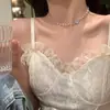 Colar de Pérola Amor Pequeno Design Alto Padrão Simples Elegante Corrente para Clavícula Laço Feminino Luxo Leve Exquisito Corrente de Pescoço Tendência