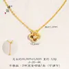Set de Joyería Étnica Chapado en Oro de Xinjiang con Piedra de Ojo de Tigre Incrustada con Diamantes y Collar de Trébol de Cuatro Hojas para Mujer, Accesorio de Cuello Versátil de Alta Gama