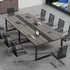 Mesa de conferencias de oficina, mesa larga simple y moderna, combinación de escritorio y silla de oficina, banco de trabajo de capacitación para empleados, mesa de negociación