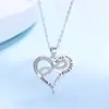 Moda Estilo Europeo y Americano Diseño de Plata 925 Collar de Corazón Colgante de Lazo para Mujer Colgante Único Joyería de Otoño e Invierno Venta al por Mayor