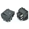 Interruptor de Barco Kcd9 6 Pinos 2 Velocidades 30X32 Verde com Luz Tampa Verde Transparente com Interruptor Basculante com Luz