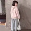 You Hua 2026 Otoño Nuevo Estilo Sudadera con Capucha y Cremallera Estilo Coreano Casual para Niñas Cardigan con Capucha Versátil para Niños 68743