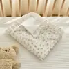 Manta de algodón puro grado A para bebé, manta para cochecito de recién nacido, manta multifuncional para siesta de niños de jardín de infantes, manta pequeña para todas las estaciones
