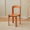 Venta Caliente Silla de Comedor Vintage de Madera Maciza Nórdica Hogar Retro Sala de Estar Simple Rey Silla Moderna Apartamento Pequeño Dopamina