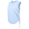 Chaleco de Yoga de Hilo de Bambú Transpirable de Verano para Mujer, Top Deportivo Holgado sin Mangas de Cuello Redondo, Cubierta de Yoga Fina con Cordón