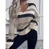 Suéter de Punto para Mujer con Cuello en V, Primavera y Otoño, Agradable a la Piel, Suave, Adelgazante, Versátil, Top de Punto de Moda, En Stock