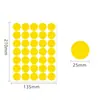 Etiqueta A5 de Puntos de Color 25 mm PVC Impermeable Manuscrita en Blanco Color Clasificación de Almacén Pegatina Redonda de Vinilo