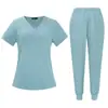 Uniforme para Homens e Mulheres, Médico, Salão de Beleza, Enfermeiro(a), Hospital, Clínica Odontológica, Jaleco, Terno com Linha de Cor Sólida, Logotipo Bordado