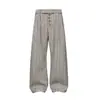 Calça de Kendo Plissada Solta com Caimento, Perna Larga, Listrada Vintage de Alto Padrão Estilo Old Money, Calça Casual Resistente a Amassados para o Dia a Dia