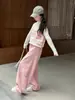 Conjunto de Chaleco de Punto Rayado Rosa para Niñas Otoño 2026 Nuevo Elegante de Moda Estilo Coreano Principios de Otoño Ropa de Otoño para Niños Grandes