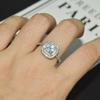 Anillo de Gema Topacio Azul Suizo Chapado en Plata Esterlina s925 Oro Blanco de 18K Regalos en Vivo Cuadrado Princesa Doble Diamante