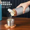 Taza Isotérmica de Titanio Flor de Hielo, Taza de Titanio de Gran Capacidad, Separación de Té y Agua, Taza para Infusiones, Taza Isotérmica, Vaso de Agua de Acero Inoxidable 316