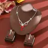 Conjunto de Joyería Nupcial de Lujo Ligero Moda Accesorios para Vestido de Novia Conjunto de Collar y Pendientes de Zafiro Conjunto de Joyería