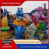 Fabricante de Escultura Marinha de Fibra de Vidro Desenho Animado Shopping Hotel Aquário Polvo Concha Resina Enfeites de Animais