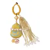 Broche de Hebilla de Anillo de Calabaza de Brocado de la Dinastía Song Borla Tejida a Mano Colgante para Bolso Llavero de Coche Colgante Pequeño Accesorios para Joyería DIY Venta al por Mayor