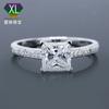 Suministro transfronterizo de joyería Mosan 6*6 microincrustado cuadrado princesa chapado en plata S925 platino anillo de diamante Mosan