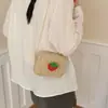 Bolso de Hombro Infantil de Fresa Dibujos Animados Estilo Coreano, Bolso Cruzado Vintage Tejido para Niñas, Lindo Bolso de Cadena Infantil Floral, Moderno