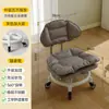 Taburete Pequeño Giratorio con Ruedas, Taburete Bajo para Uso Doméstico, Taburete para Cambiarse los Zapatos, Banco Infantil con Ruedas, Silla con Respaldo Sellador de Costuras