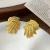 Pendientes con un Toque de Lujo Ligero y de Gama Alta, Pendientes de Aro con Aguja de Plata de Ley 925, Joyería Metálica para Orejas, Pendientes con Diseño de Espiga de Trigo para Mujer