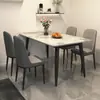 Mesa de Comedor y Sillas de Pizarra Combinación para Hogar Apartamento Pequeño Mesa de Comedor Gruesa Mate Moderna Simple Lujo Ligero Mesa Brillante