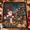 Manta de Graffiti Navideña de Venta Caliente Transfronteriza Manta con Pintura de Papá Noel Manta de Doble Capa Engrosada de Franela y Forro Polar DIY