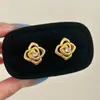 Brincos de Tarraxa Flor Vazada de Zircônia Exquisitos Estilo Retrô Versáteis com um Toque de Luxo Leve, Brincos Únicos de Nicho de Alta Qualidade para Mulheres