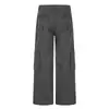 Pantalones Largos de Trabajo Multibolsillos de Otoño Sentido del Diseño Lavado Desgastado Marca de Moda Sueltos Pierna Ancha Pantalones Rectos para Hombre Multibolsillos