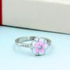 Zhenrong, fuente transfronteriza de joyería europea y americana, producto estrella de cine y televisión, anillo Three Life III de flor de durazno, anillo de pegamento para mujer hecho a mano.