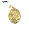 Wt-Jfe146 Latón de Textura de Alto Grado Colgante Religioso Caracteres Vívidos Tallado Diseño de Grabado Collar Accesorios de Cobre