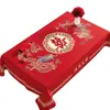 Toalha de Mesa de Centro para Casamento, Não Lavável, Impermeável, à Prova de Óleo, Toalha de Mesa Vermelha com Atmosfera Festiva, Toalha de Mesa para Decoração de Noivado e Recém-Casados