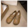 Mocassins Femininos Verão 2026 Nova Moda Estilo Coreano Uma Tira Fofo Sola Macia Sapatos de Vovó Mary Jane