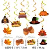 Amazon transfronterizo decoración de Acción de Gracias bandera globos set Hoja de Arce Otoño Calabaza tarjeta de pastel venta al por mayor personalización