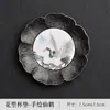 Posavasos Premium Pintados a Mano, Portavasos Florales Retro de Aleación de Aluminio, Posavasos Aislantes de Calor para Juego de Té Casero, Accesorios Creativos para Ceremonia de Té Kung Fu