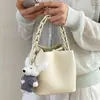 Bolso de Mano de Alta Gama para Mujer de Comercio Exterior Transfronterizo, Nuevo Bolso Cubo Texturizado de Moda, Elegante Bolso Cruzado de un Solo Hombro, Moderno