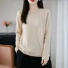 Top de punto de alta gama listo para usar para mujer, de primavera y otoño, sin costuras, de corte holgado, estilo francés, con capas, bordes enrollados y calados estampados