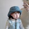 Sombrero Infantil Primavera y Verano Sombrero de Pescador de Mezclilla Estilo Occidental Bebé Niños y Niñas Viaje Sombrero para el Sol Sombrero Protector Solar